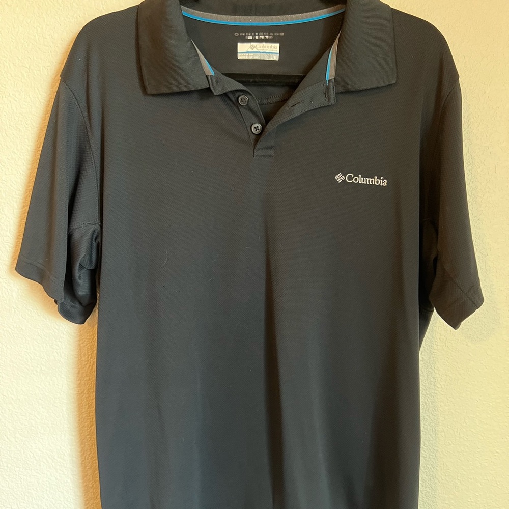 Mens Columbia Black Polo